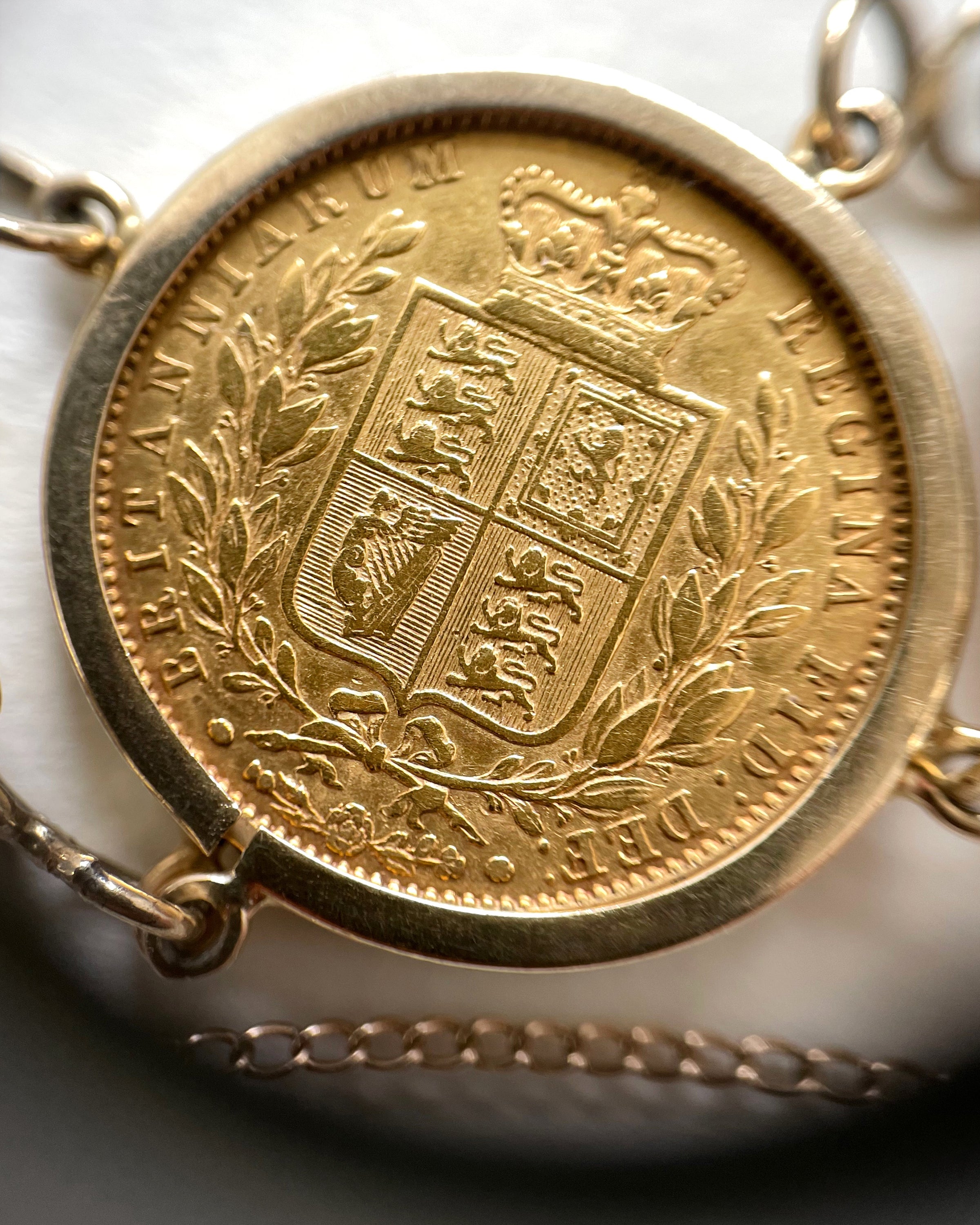 Antique six full sovereign coin bracelet