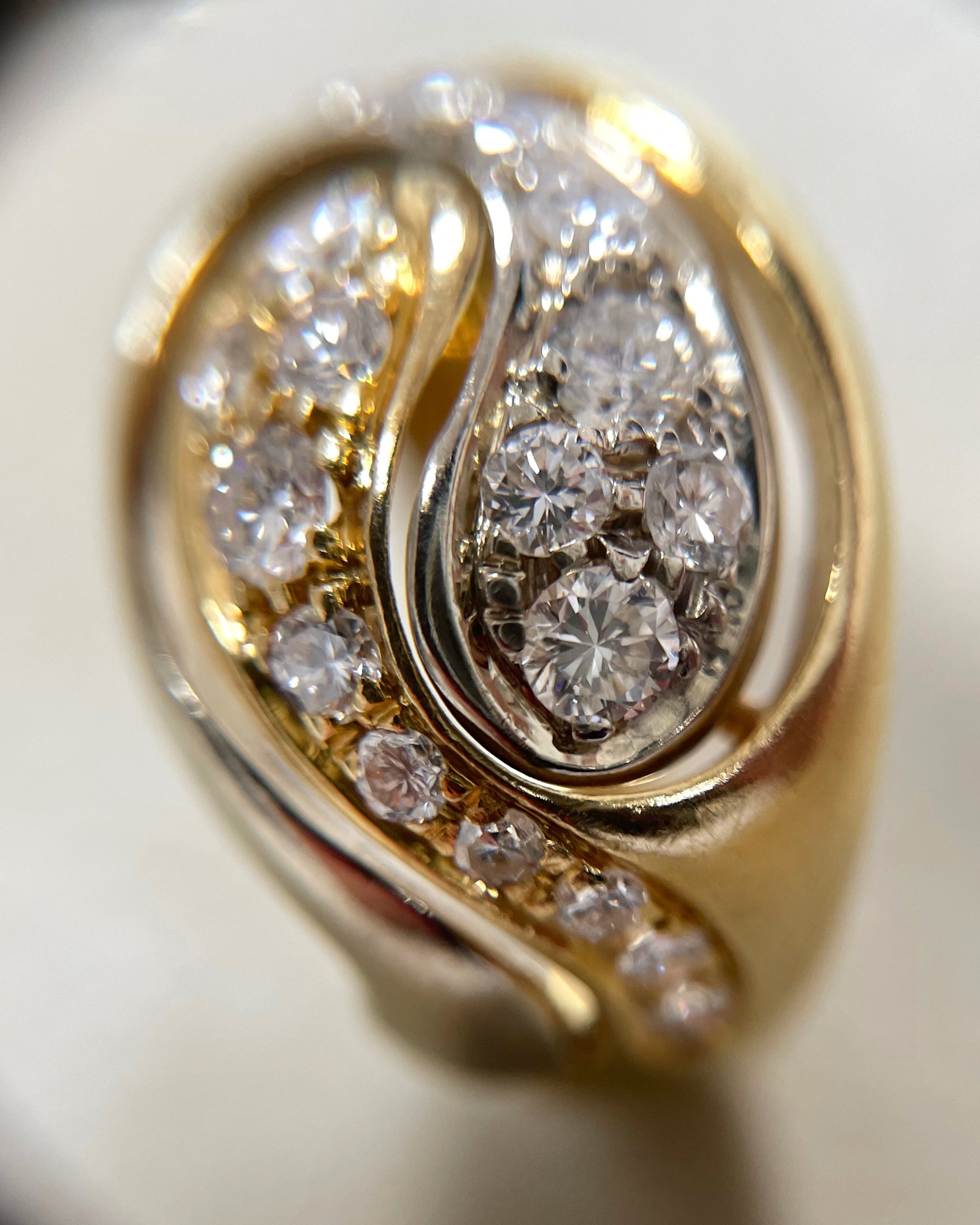 Noughties diamond cluster bypass ring