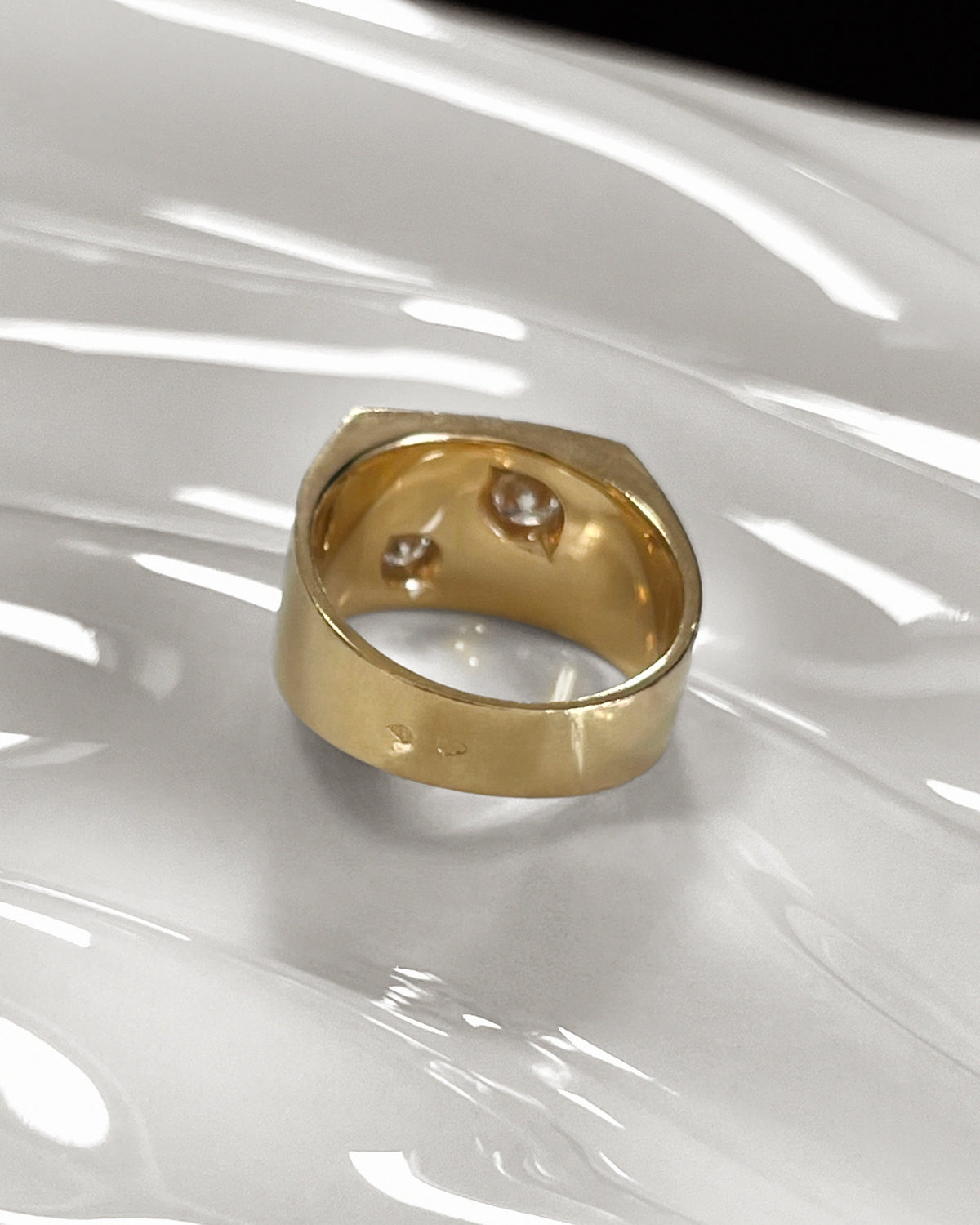 Diamond two stone square form ring