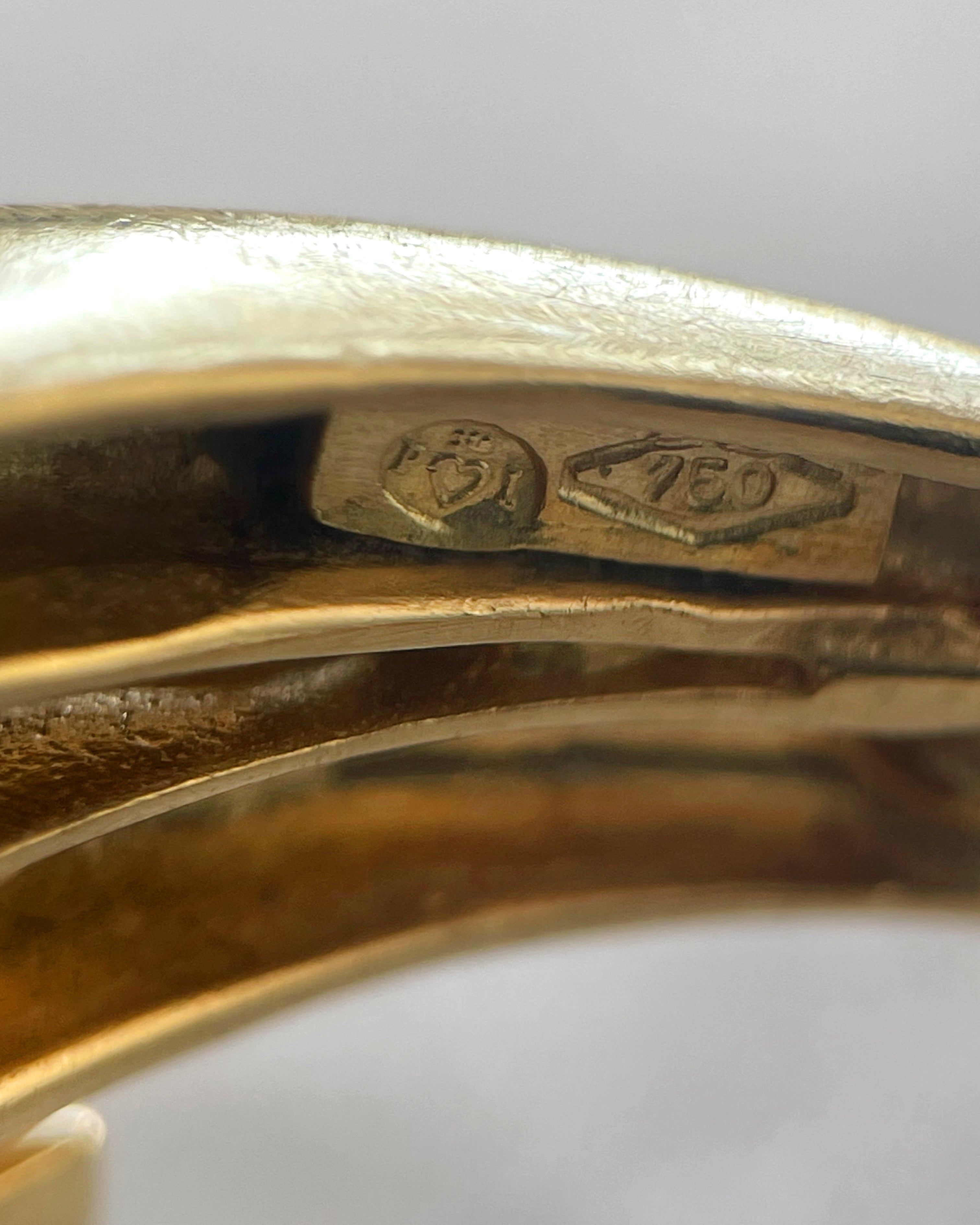 Mid century double crossover ring
