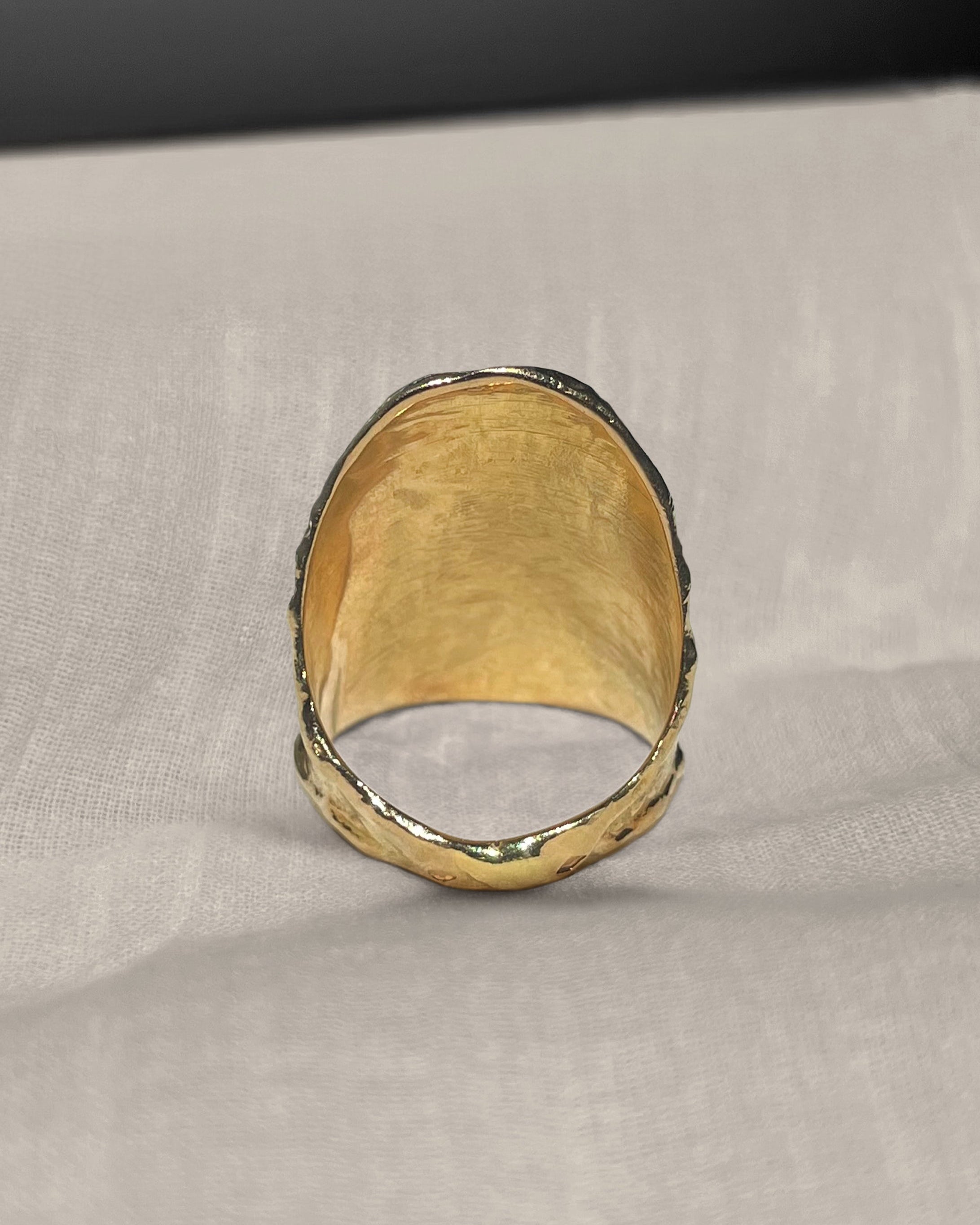 Seventies textured carapace ring
