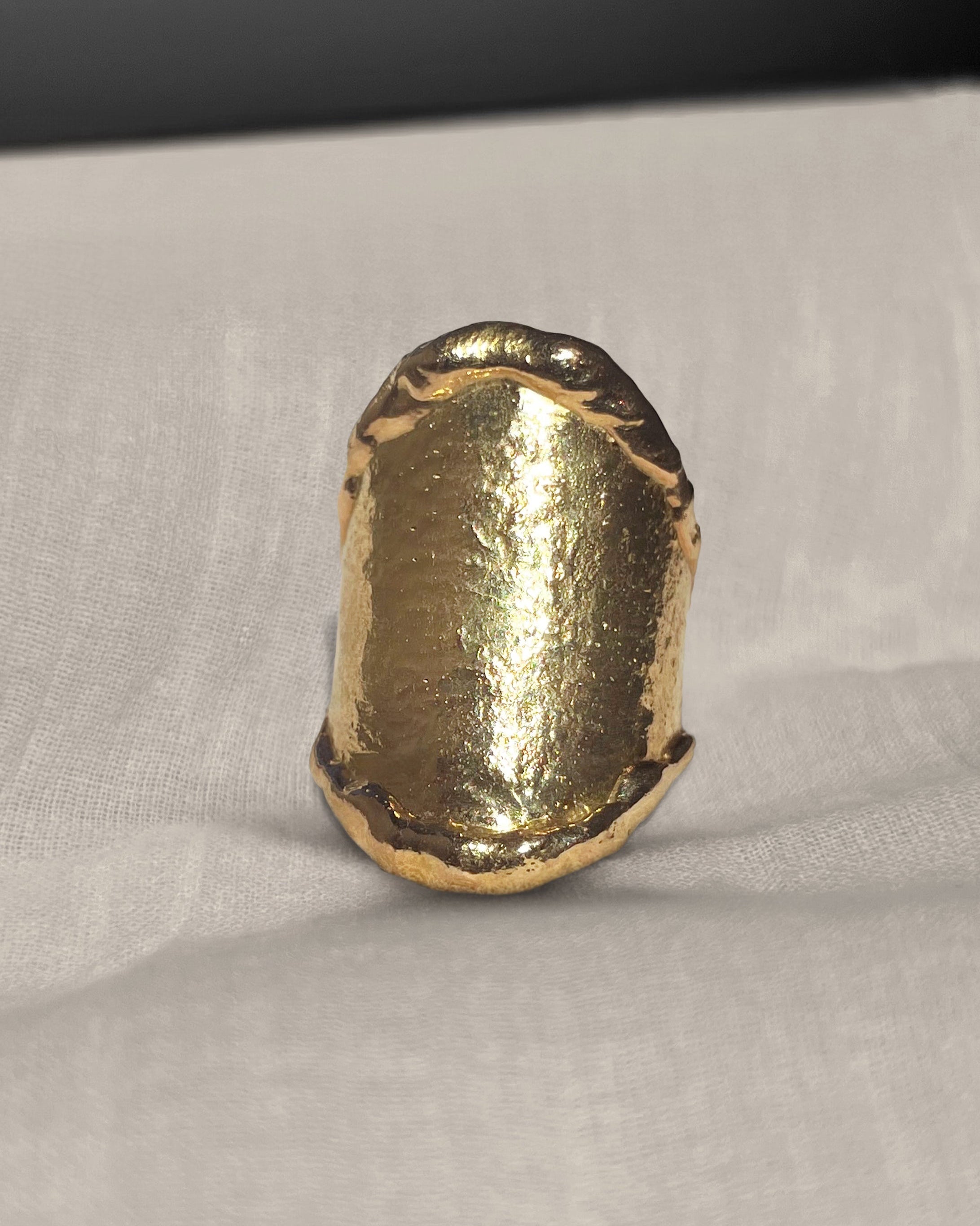 Seventies textured carapace ring