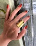 Seventies textured carapace ring