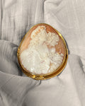 Victorian Day and Night shell cameo brooch
