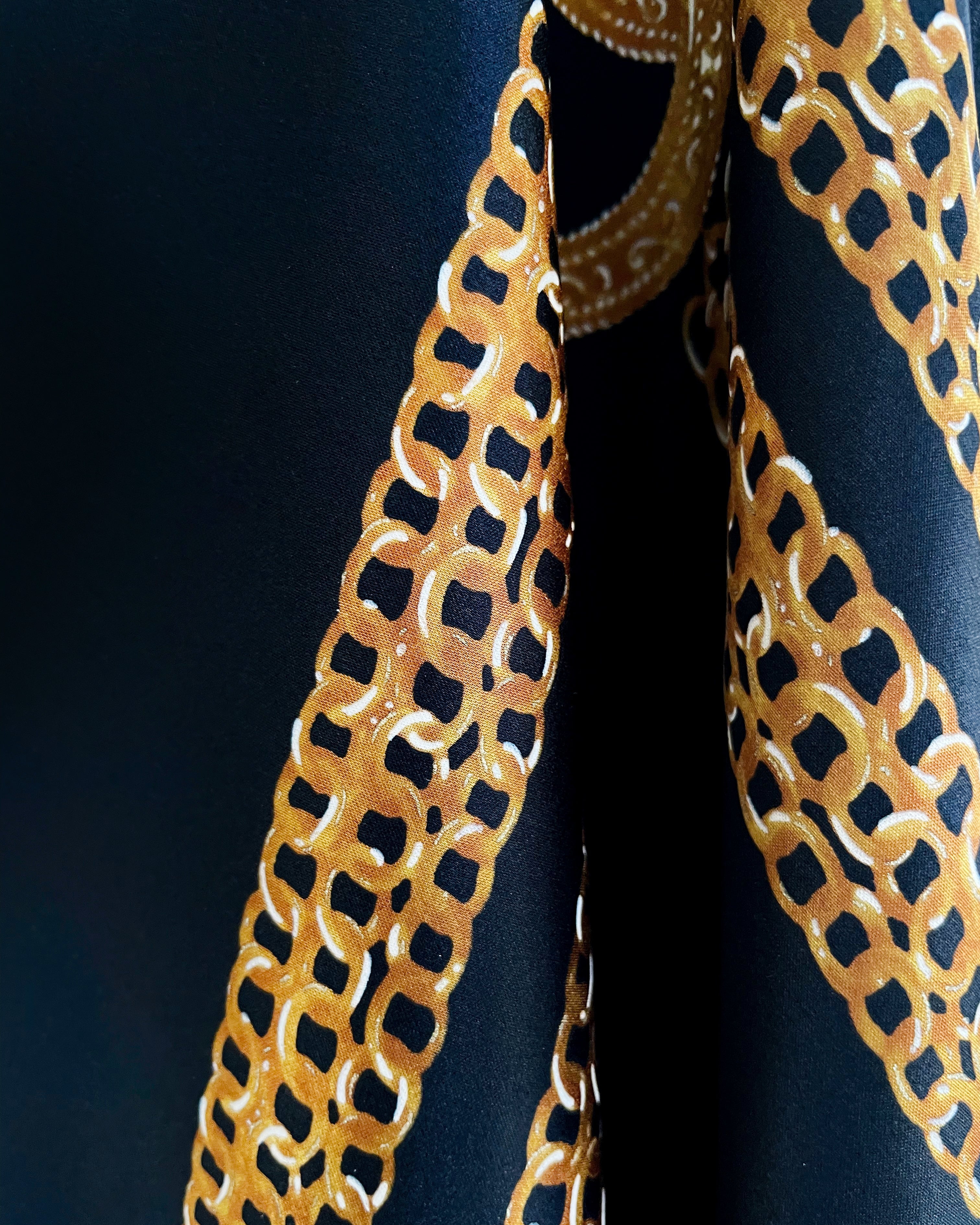 Chanel Cruise collection silk scarf in black