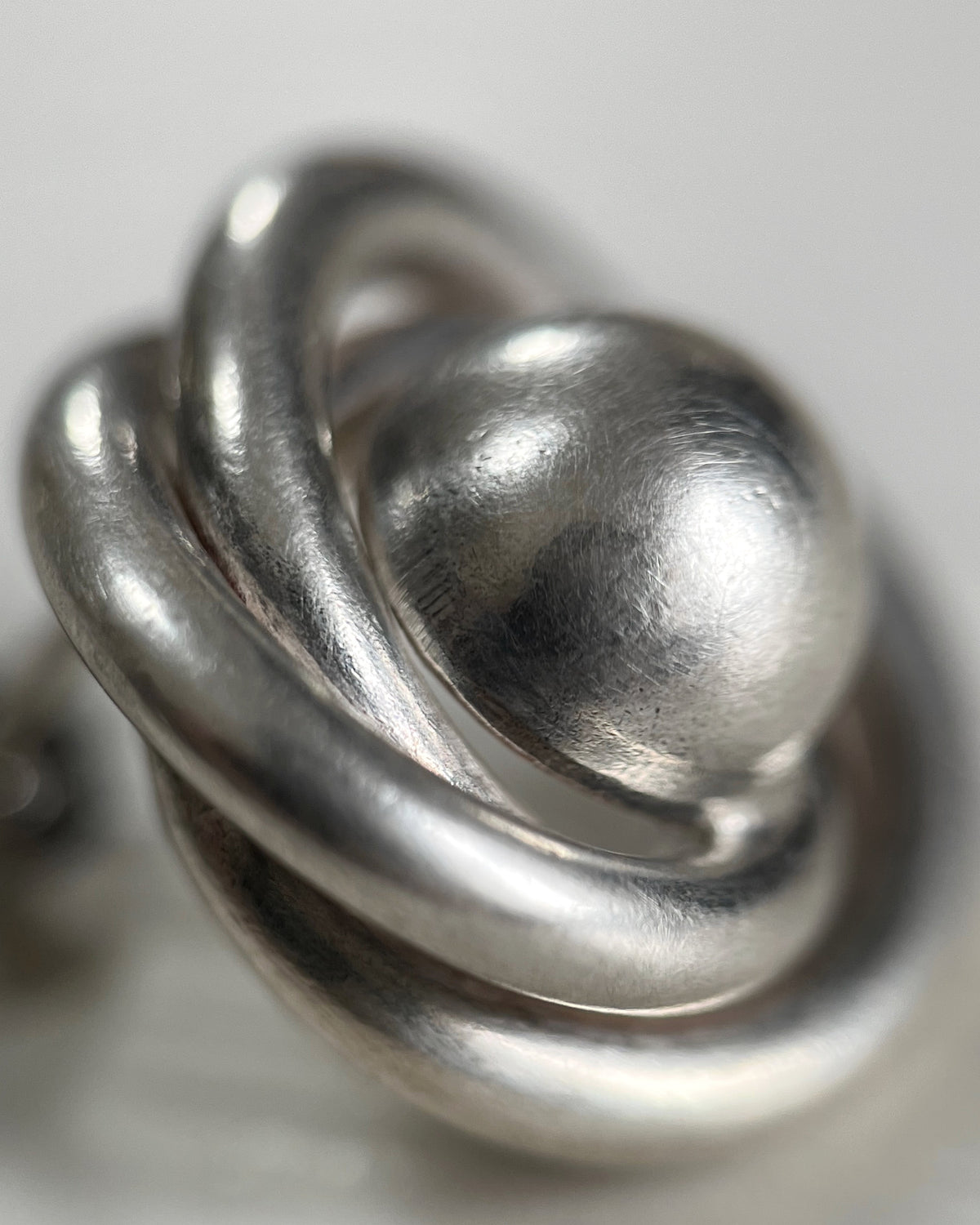 Vintage dome and spiral knot stud earrings