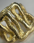 Nineties textured openwork cubist ring