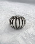 Vintage French ribbed bombé ring in sterling silver with domed form and fluted edge detailing – Auric Vintage