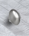 Vintage domed ring in polished sterling silver with smooth oval dome and sculptural split shoulders – Auric Vintage