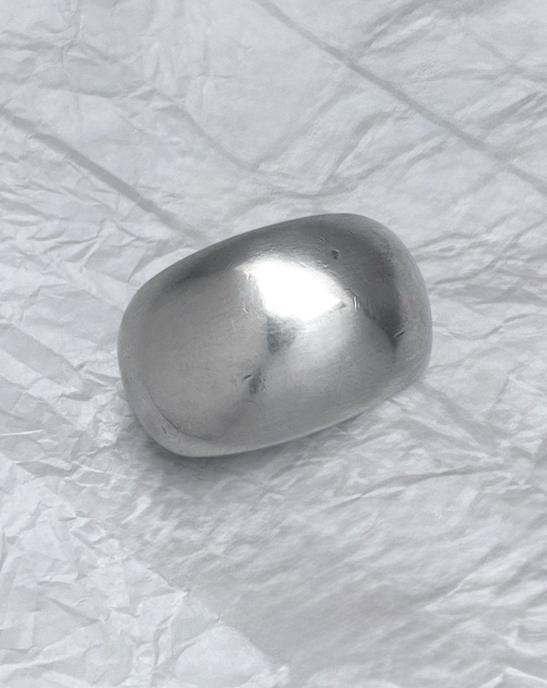 Contemporary chunky bombe ring in sterling silver with wide domed form and high polish finish – Auric Vintage