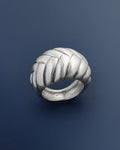 1970s French basket weave bombé ring in sterling silver with braided sculptural design – Auric Vintage