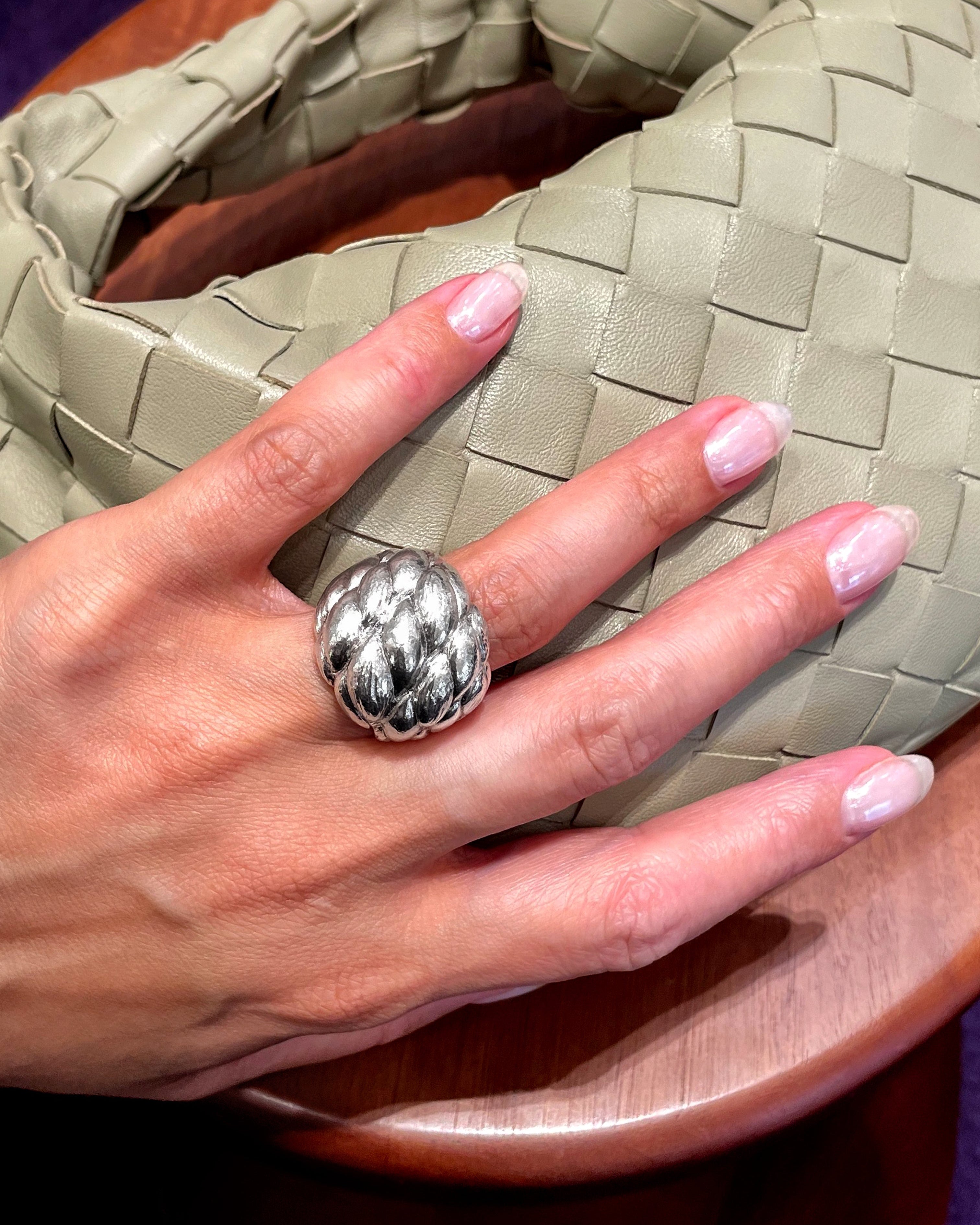 Heavy chunky weave bombe ring
