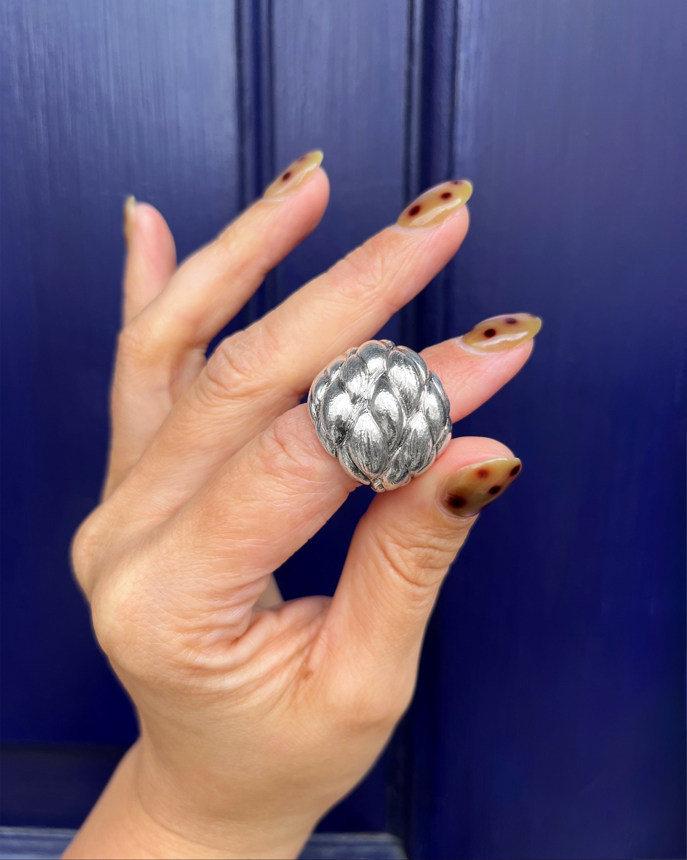 Heavy chunky weave bombe ring