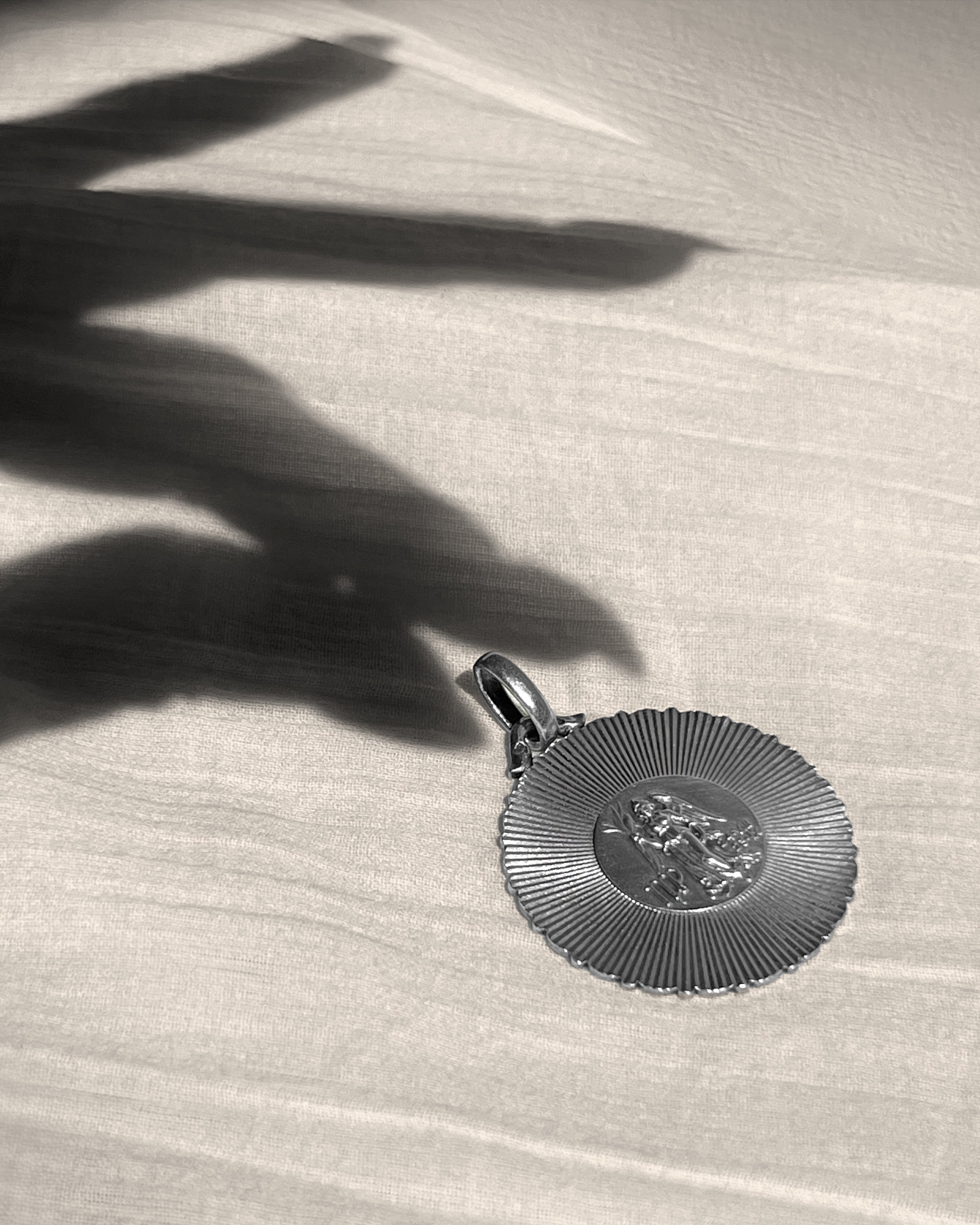 Mid century engine turned Virgo pendant