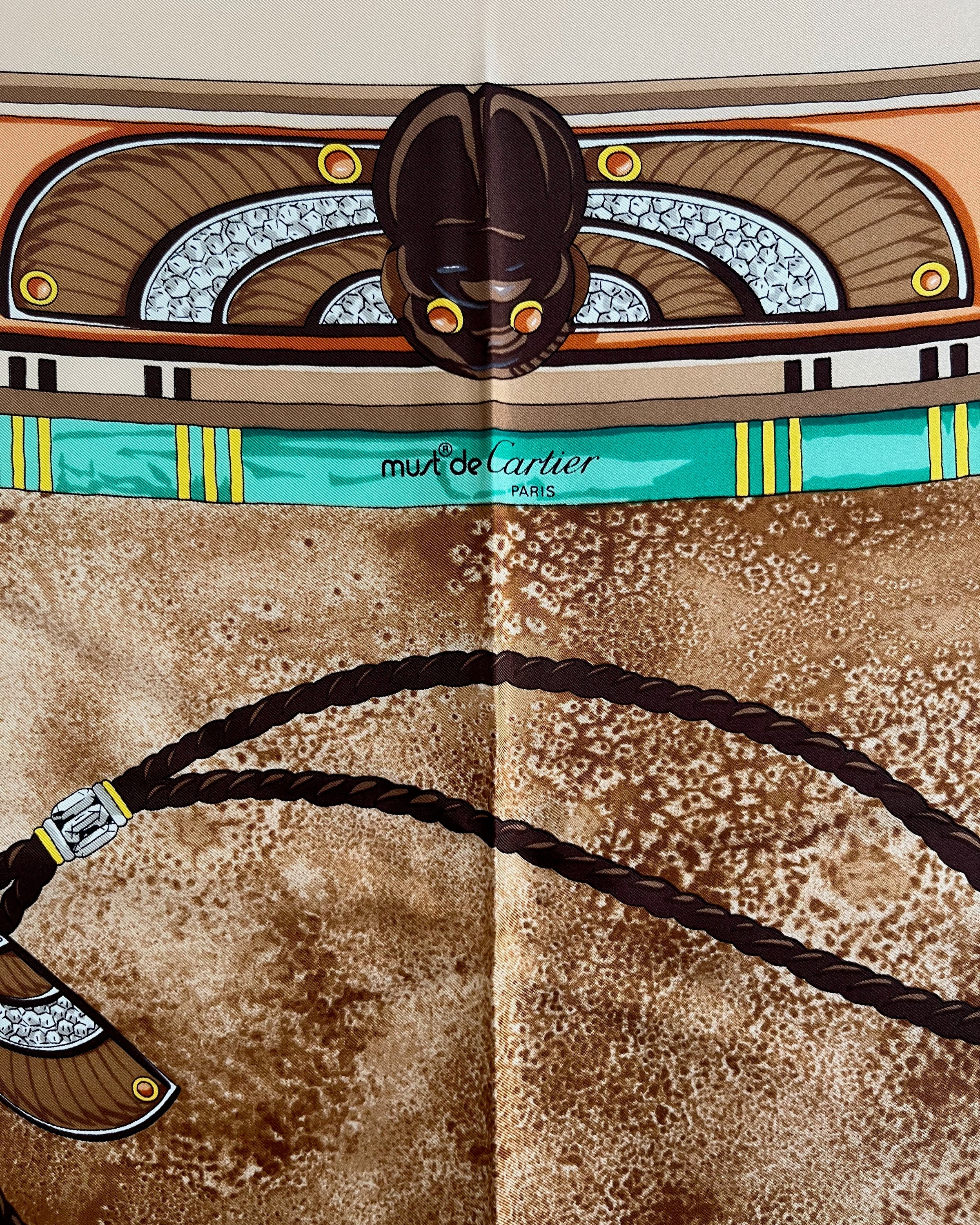 Must de Cartier Le Scarabée scarf in brown