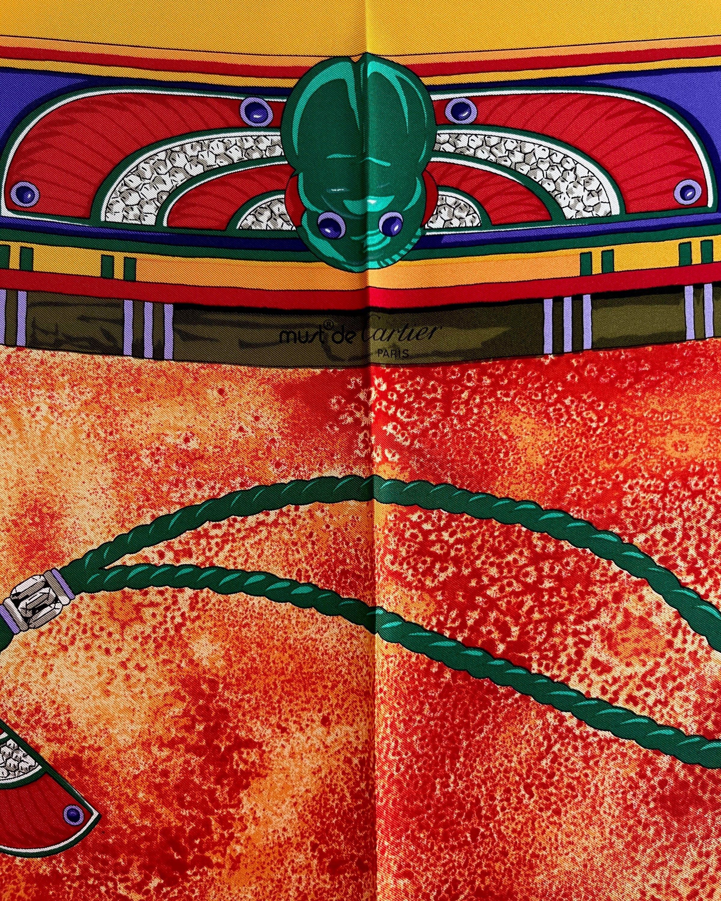 Must de Cartier Le Scarabée scarf in red