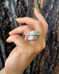 Heavy three ridge twist ring
