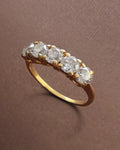 Noughties five stone diamond ring in 14kt yellow gold with round brilliant cut diamonds in claw settings – Auric Vintage