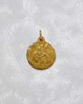Mid century French St. Christopher pendant in 18kt yellow gold with sculptural figural relief – Auric Vintage