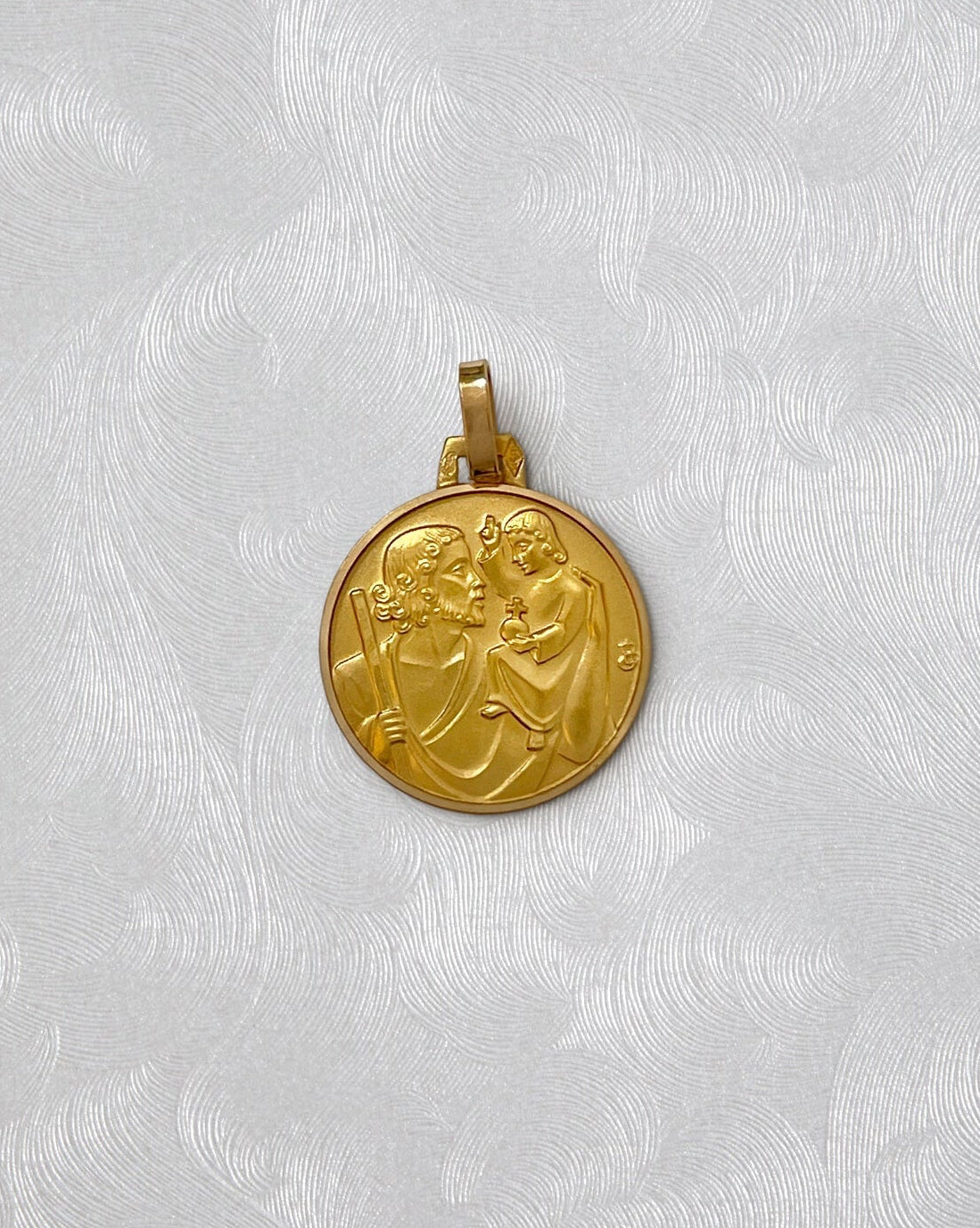 Vintage French mini St. Christopher medal in 18kt yellow gold by Jean Balme – Auric Vintage