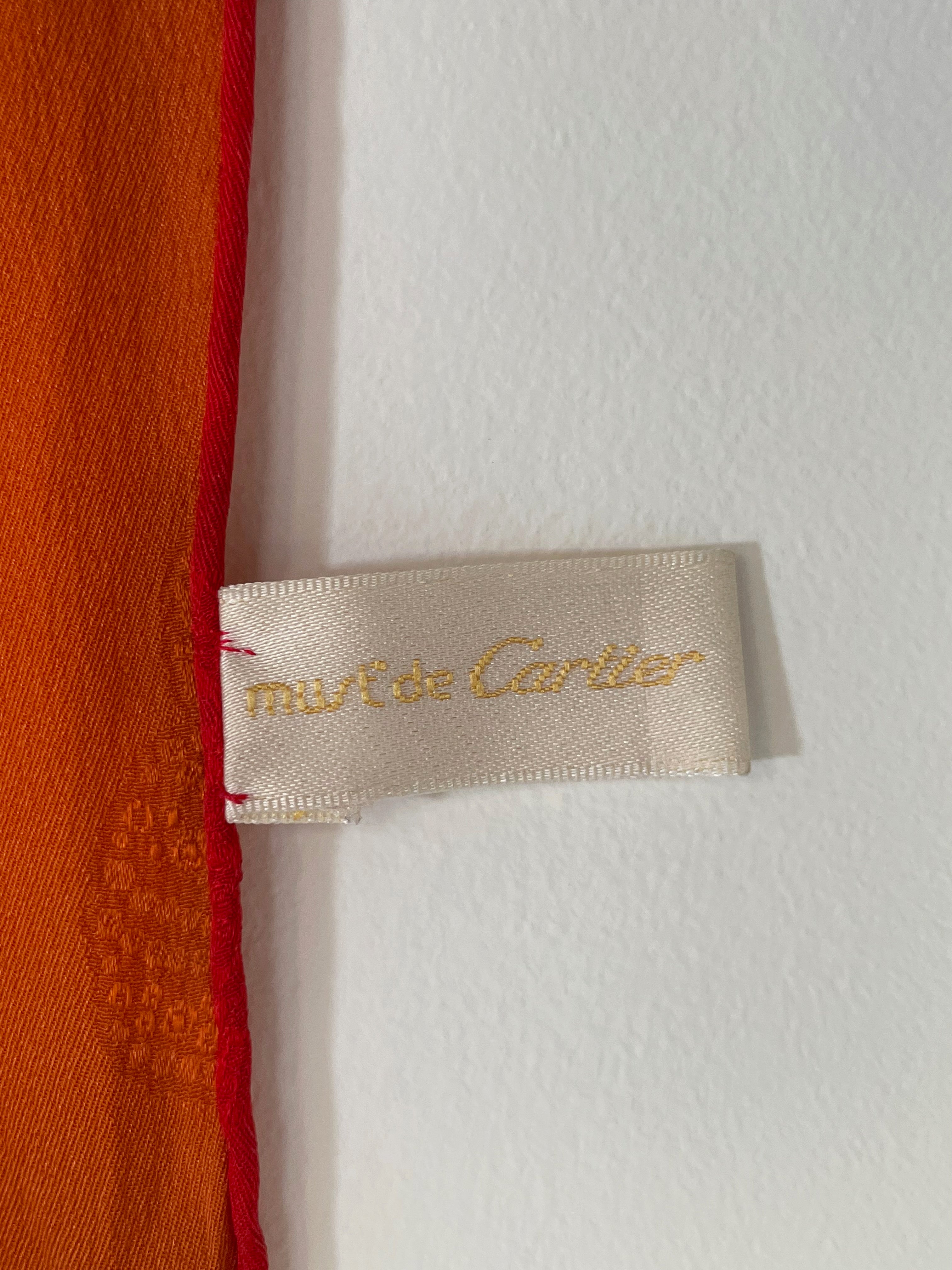 Front of original Must de Cartier tag on vintage Italian silk scarf – Auric Vintage