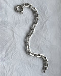 Vintage French oval belcher link bracelet in sterling silver with diamond-cut faceted links – Auric Vintage