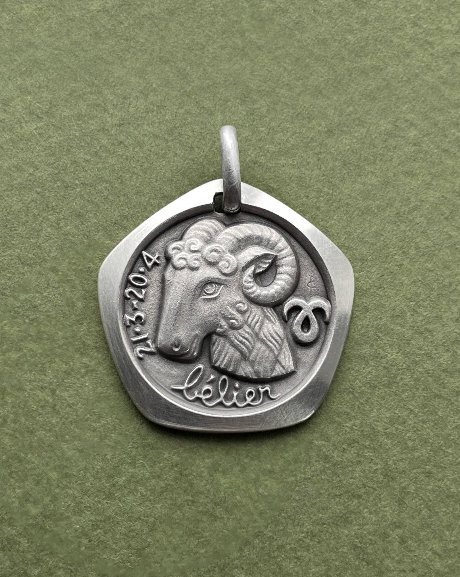 1970s French Aries zodiac pendant in 800 silver with ram motif by Jean Balme – Auric Vintage