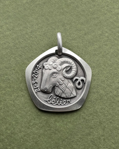 1970s French Aries zodiac pendant in 800 silver with ram motif by Jean Balme – Auric Vintage