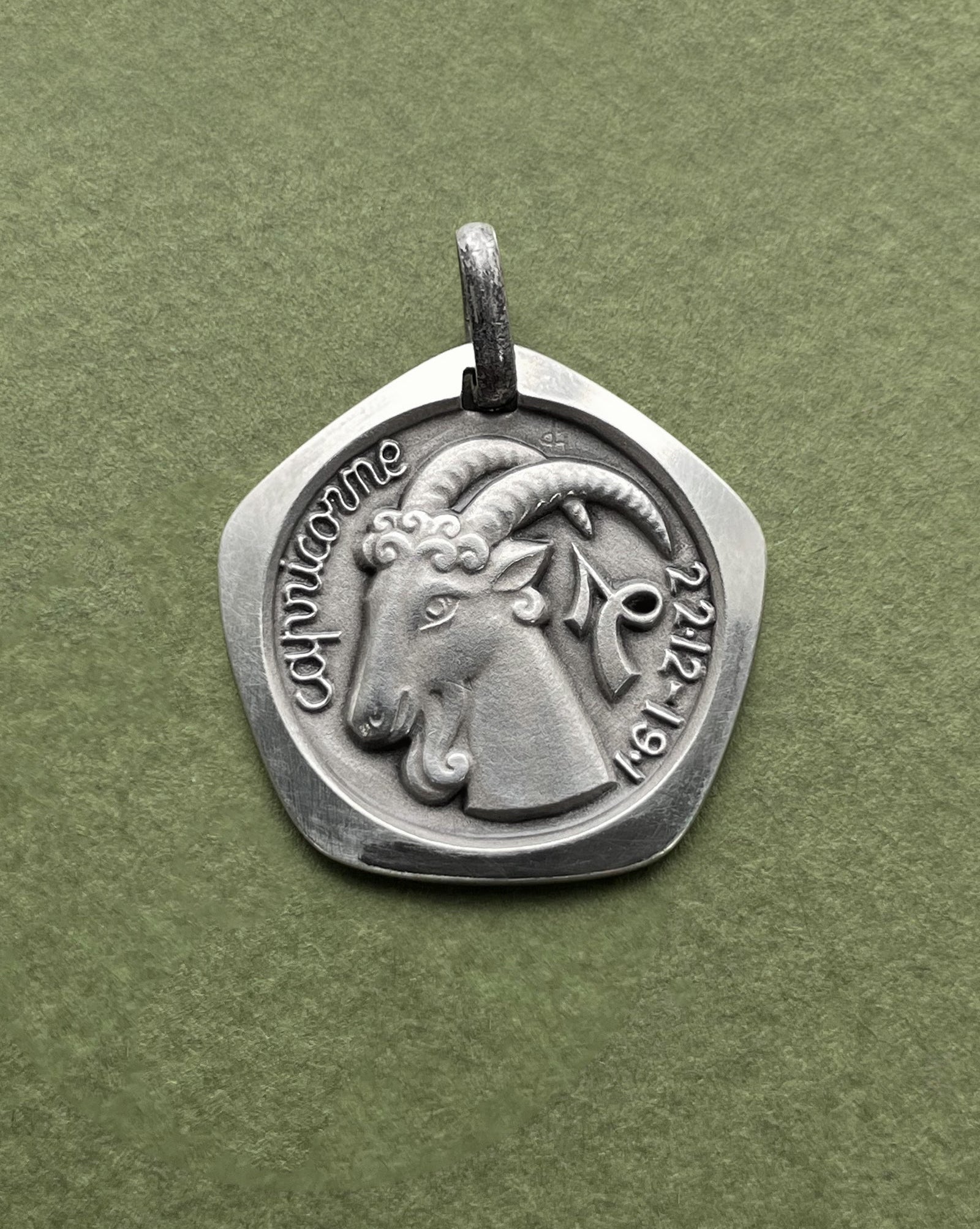 1970s French Capricorn zodiac pendant in 800 silver with goat motif by Jean Balme – Auric Vintage