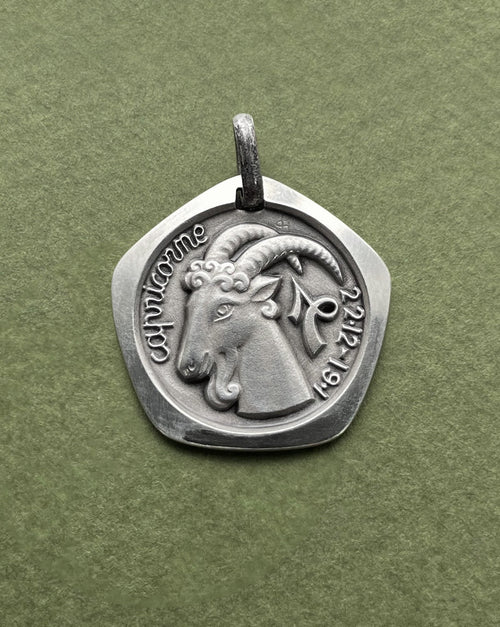 1970s French Capricorn zodiac pendant in 800 silver with goat motif by Jean Balme – Auric Vintage