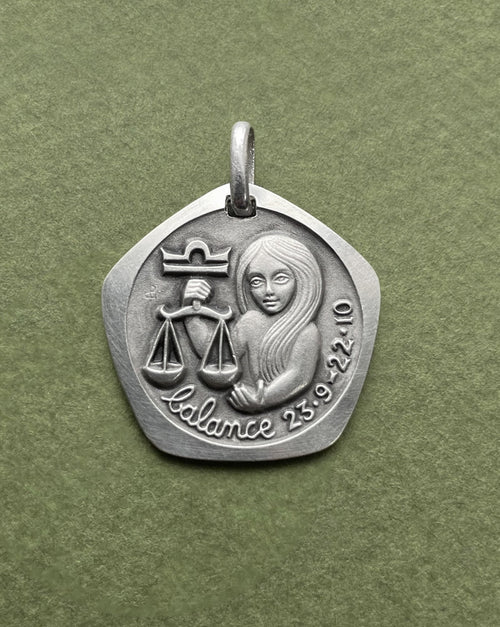 1970s French Libra zodiac pendant in 800 silver with scales motif by Jean Balme – Auric Vintage