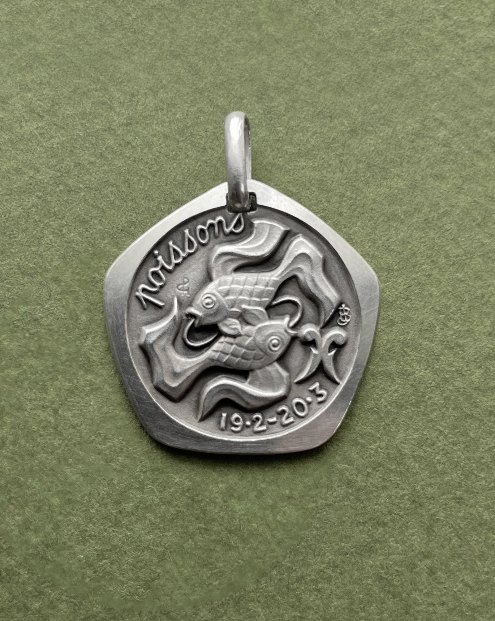1970s French Pisces zodiac pendant in 800 silver with fish motif by Jean Balme – Auric Vintage