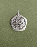 1970s French Sagittarius zodiac mini pendant in 800 silver with female archer design by Jean Balme – Auric Vintage