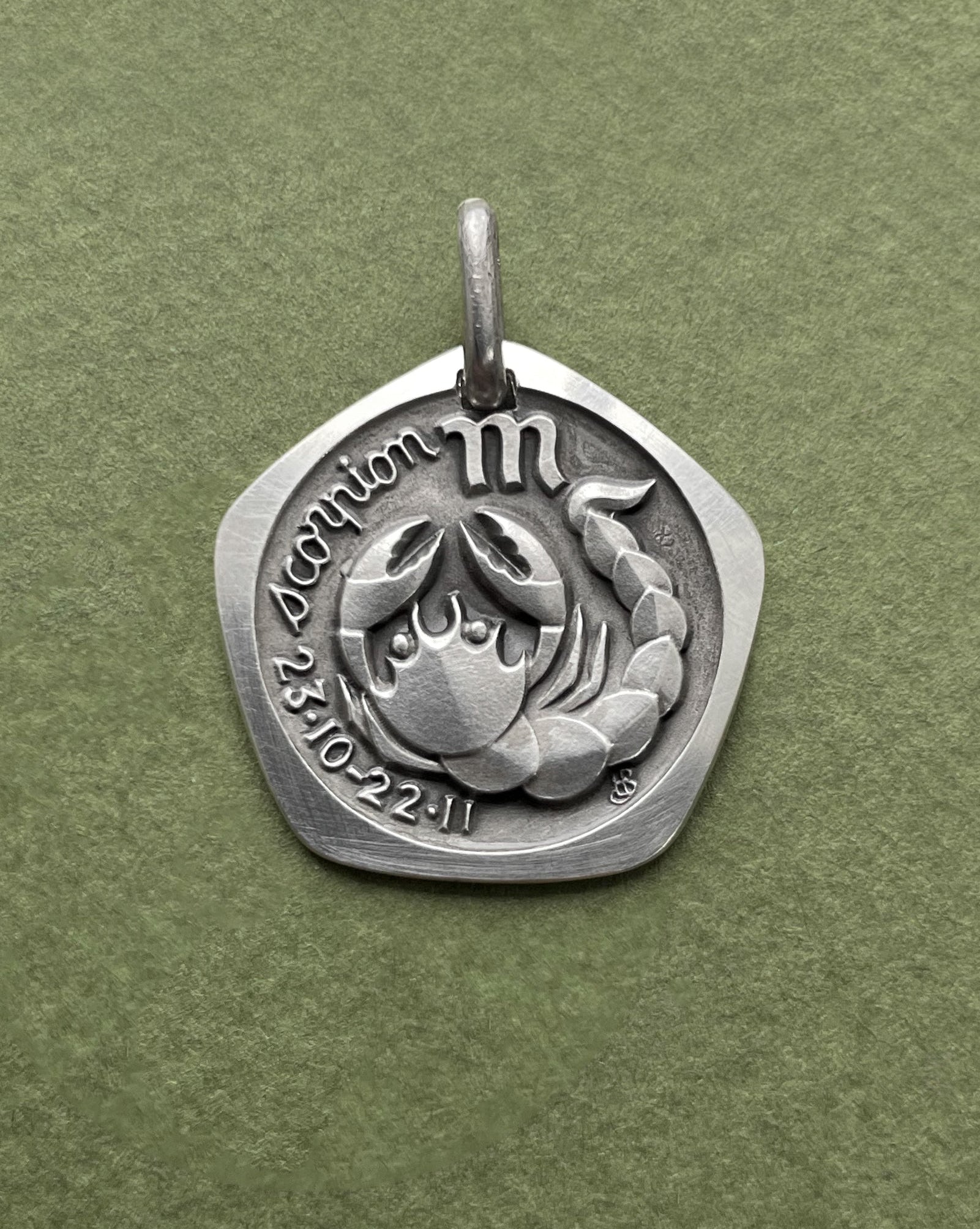 1970s French Scorpio zodiac pendant in darkened 800 silver with scorpion motif by Jean Balme – Auric Vintage