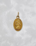 1950s French mini oval St. Christopher pendant in 18kt yellow gold with haloed figural relief – Auric Vintage