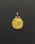 Late 20th century mini St. Christopher medallion in 18kt yellow gold with figural design – Auric Vintage