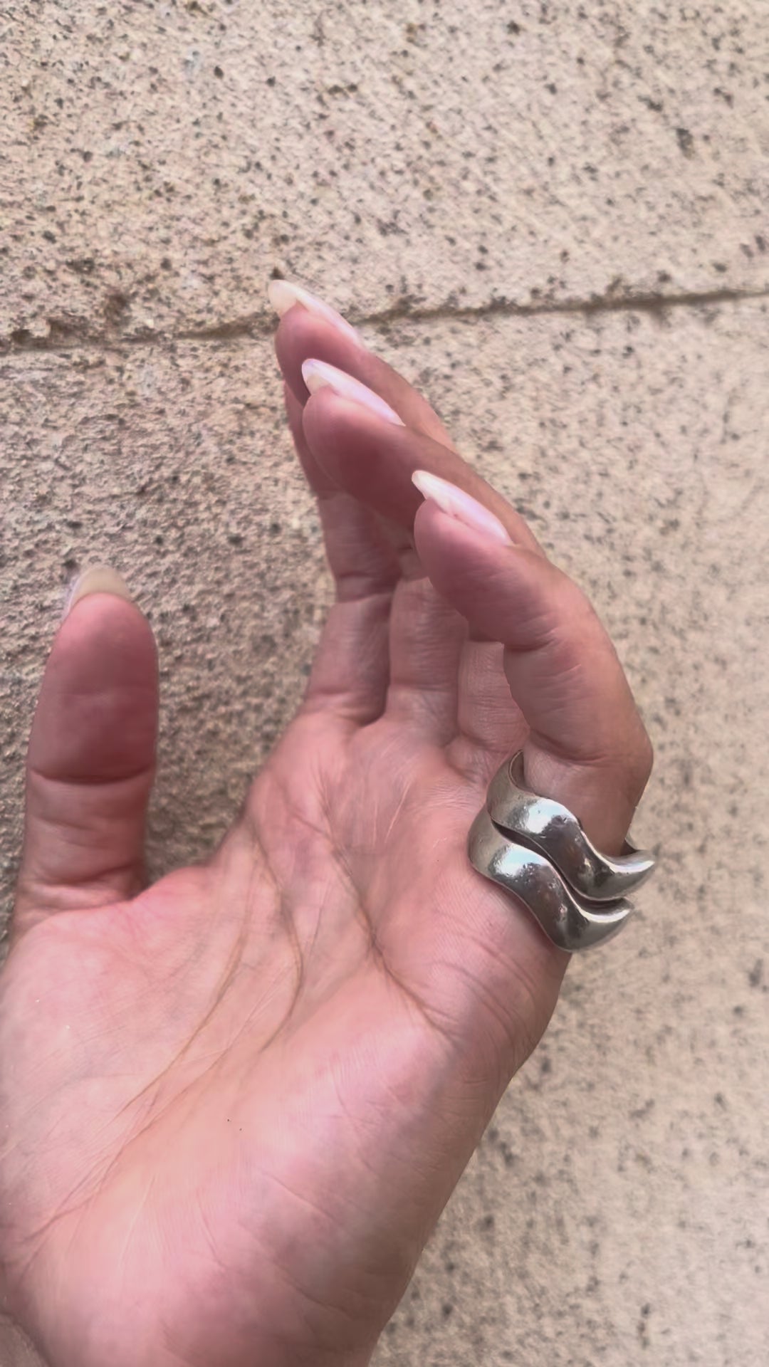 Modernist Twin Wave Rings