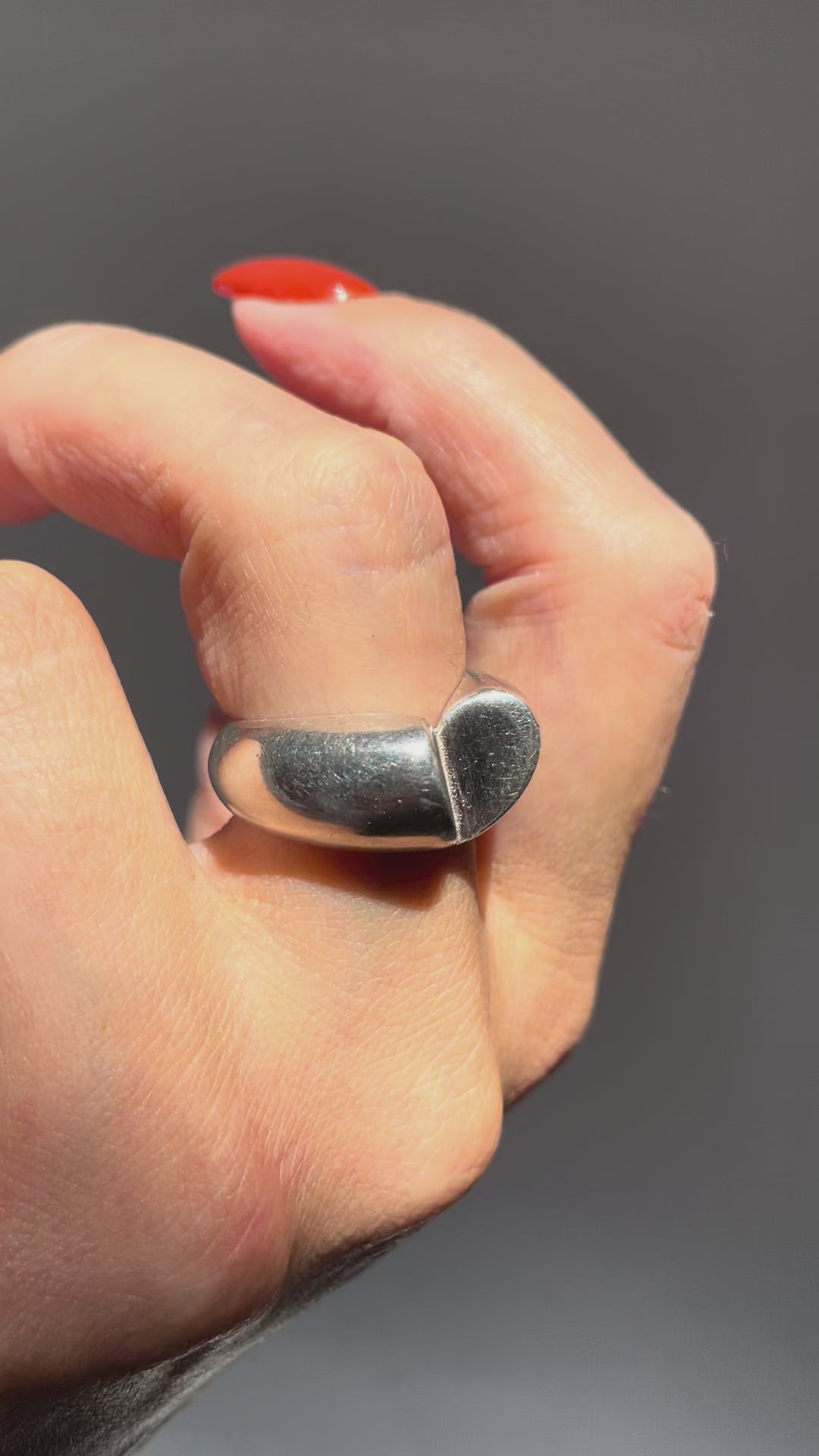 Modernist cut-out heart ring